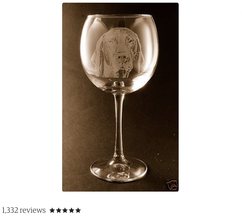 etched wine glass German shorthaired pointer gifts